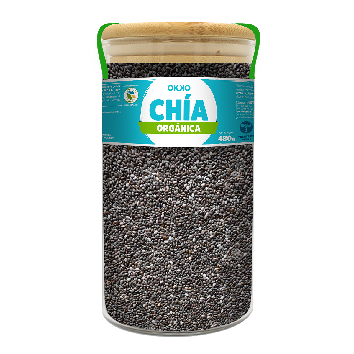 Semillas de Chía Orgánica Jar (480 g)