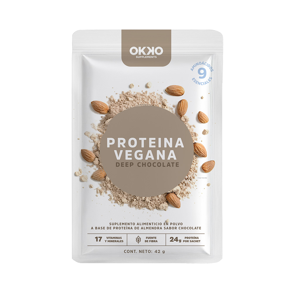 Proteína Vegana Chocolate 16 Sachets (42 g cada uno)